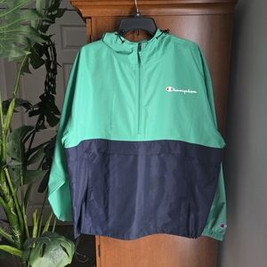 Champion XL Windbreaker Green and Blue